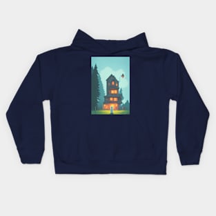 Little ghost's haunted house Kids Hoodie